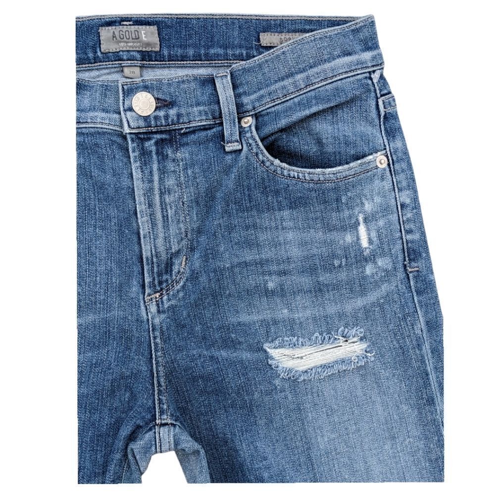 AGoldE Women's Sophie Mid Rise Skinny Jeans Distressed Size 28 - Picture 7 of 15